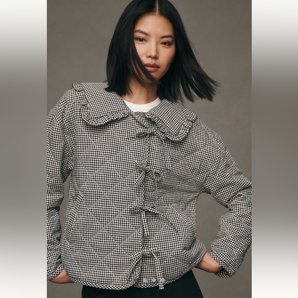 Maeve Gingham Quilted Jacket (NWOT)